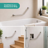Barra Seguridad Baño Angular Acero Inoxidable 135°