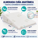 Almohada Soporte De Cuña Adulto Viscoelastica 80x60x15cm