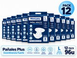 Pack 12 Pañal Adulto Maxcare Plus Talla L - 96 Unidades