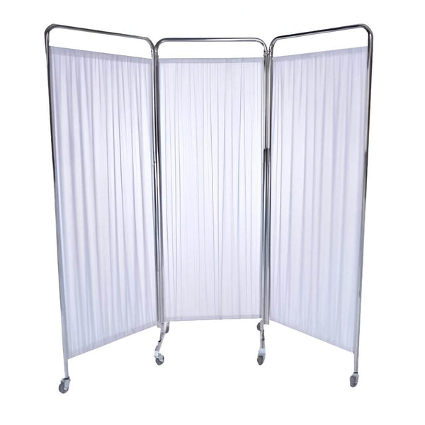 Biombo Separador 3 Cuerpos Acero Inoxidable / Blanco