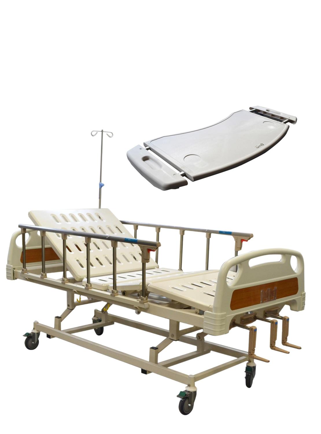 Pack Cama Clínica Manual 3 Posiciones + Mesa Cama Clínica