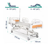Cama Clínica Elect 5 Pos Dlux + Colchon Imper 8cm + Antiesc