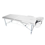 Camilla Masajes Plegable 2 Cuerpos Estándar Aluminio Blanca