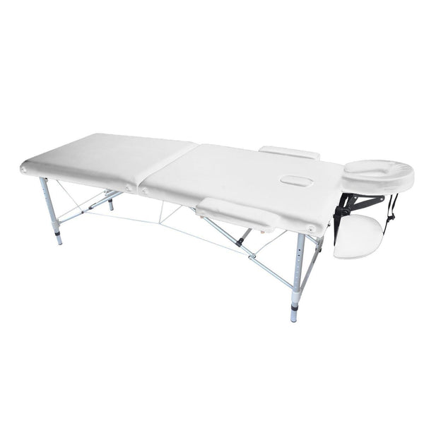 Camilla Masajes Plegable 2 Cuerpos Estándar Aluminio Blanca