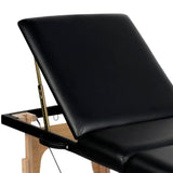 Camilla De Masajes Plegable 3 Cuerpos Deluxe Madera - Negra