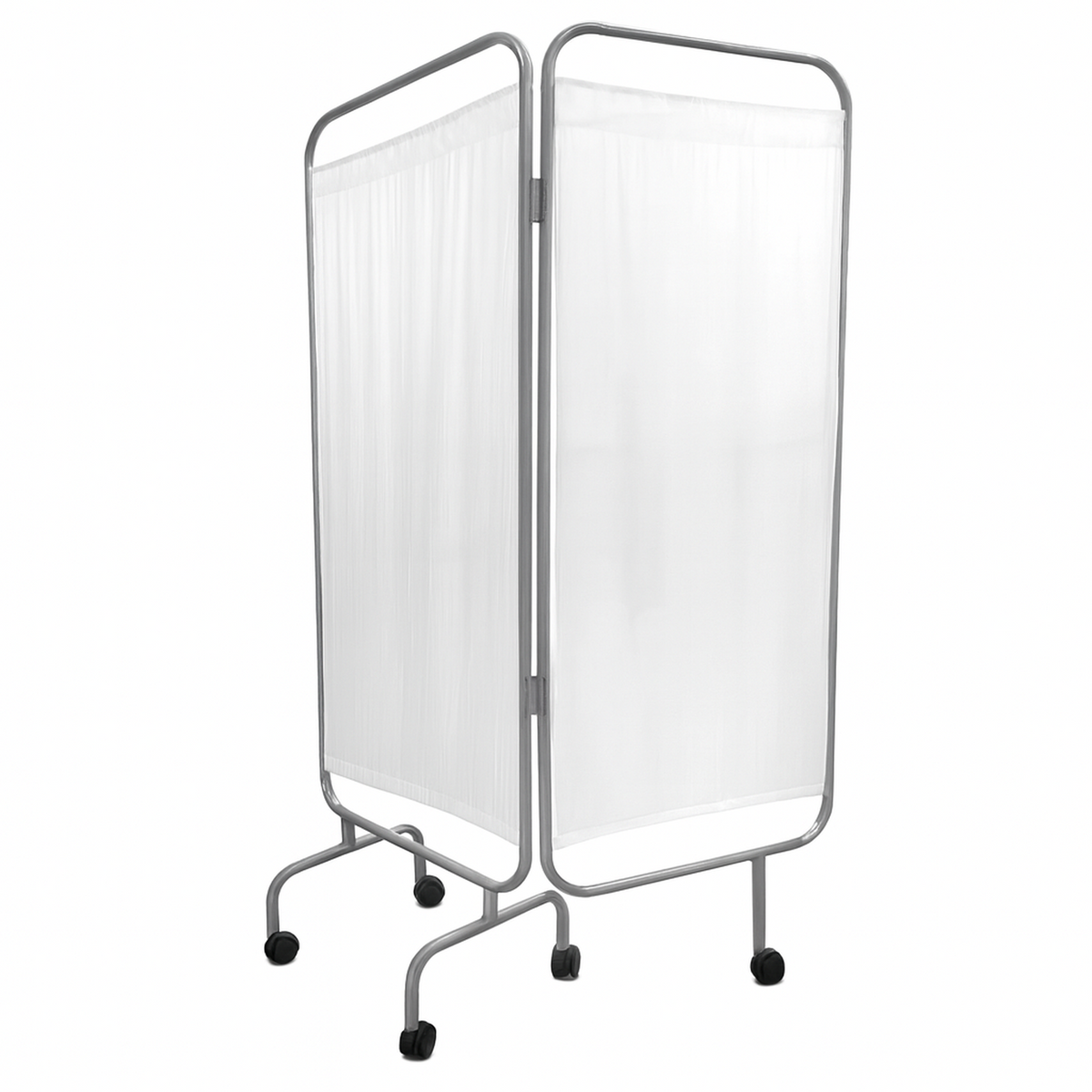 Biombo Separador 2 Cuerpos Acero Esmaltado Blanco Bm