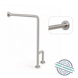 Barra De Seguridad Baño Angular Muro-Piso Doble Izquierda