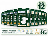 Pack 12 Pañal Aduto Maxcare Premium Talla L - 96 Unidades
