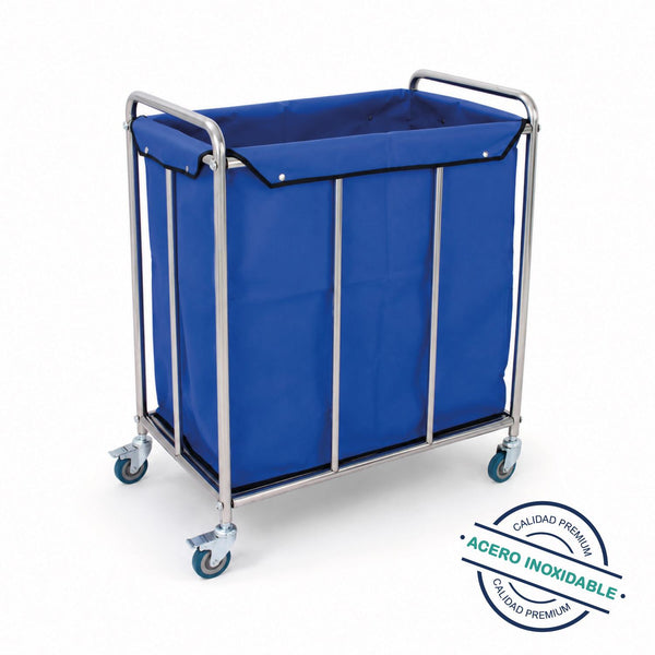 Carro Recolector De Ropa Hospitalaria Acero Inoxidable