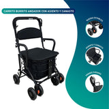 Andador Burrito Ortopédico 3 en 1 Asiento Carrito y Canasto