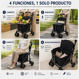 Andador Burrito Ortopédico 3 en 1 Asiento Carrito y Canasto