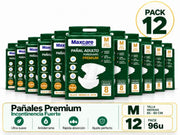 Pack 12 Pañal Adulto Maxcare Premium Talla M - 96 Unidades