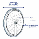 Rueda Trasera Para Silla De Ruedas Estandar - Repuesto