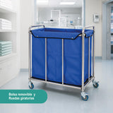 Carro Recolector De Ropa Hospitalaria Acero Inoxidable