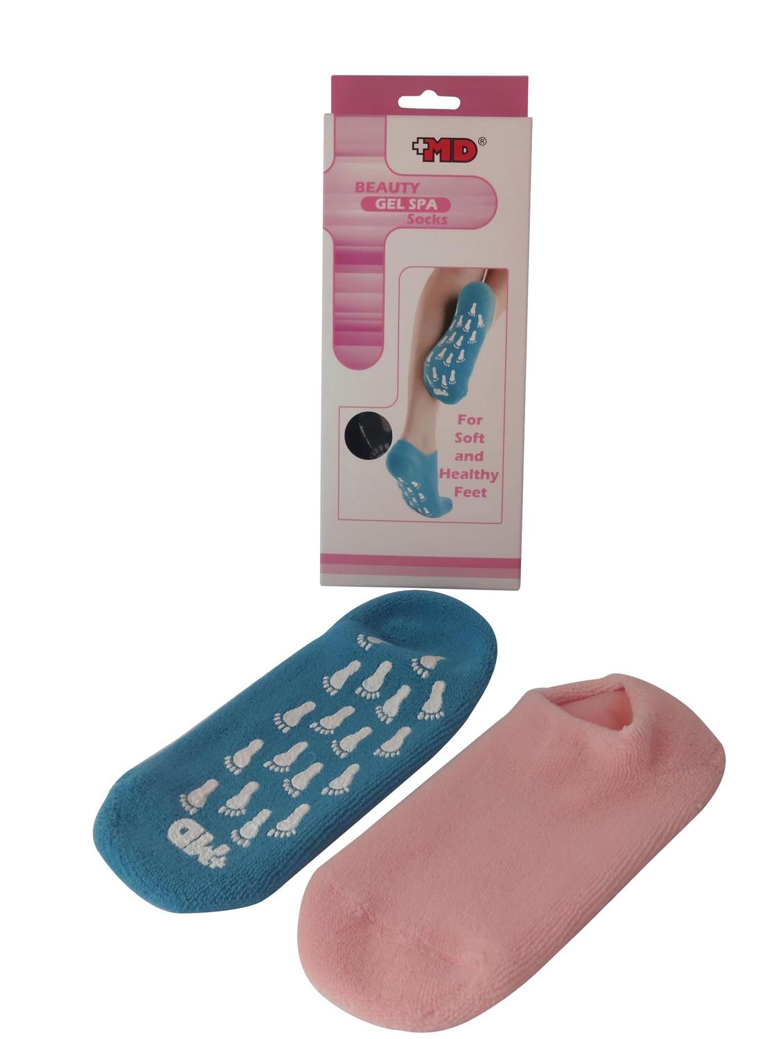 Calcetin De Gel Hidratante Spa Azul M