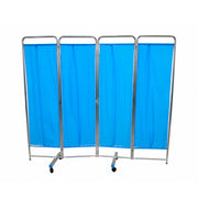 Biombo Separador 4 Cuerpos Acero Inoxidable Azul