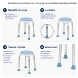 Piso Silla De Baño Giratoria Antideslizante Altura Ajustable