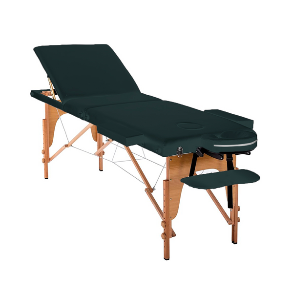 Camilla De Masajes Plegable 3 Cuerpos Deluxe Madera - Verde
