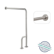 Barra Seguridad Baño Muro-Piso 3 Apoyos Derecha Acero Inox