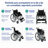 Silla De Ruedas Aluminio Liviana Desmontable Deluxe