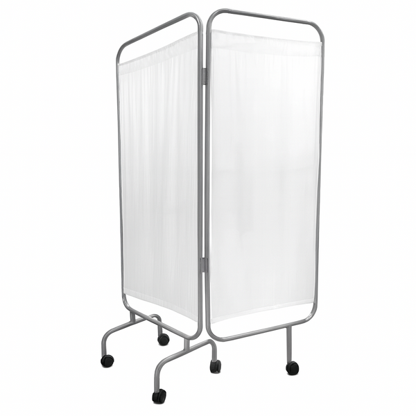 Biombo Separador 2 Cuerpos Acero Inoxidable / Blanco