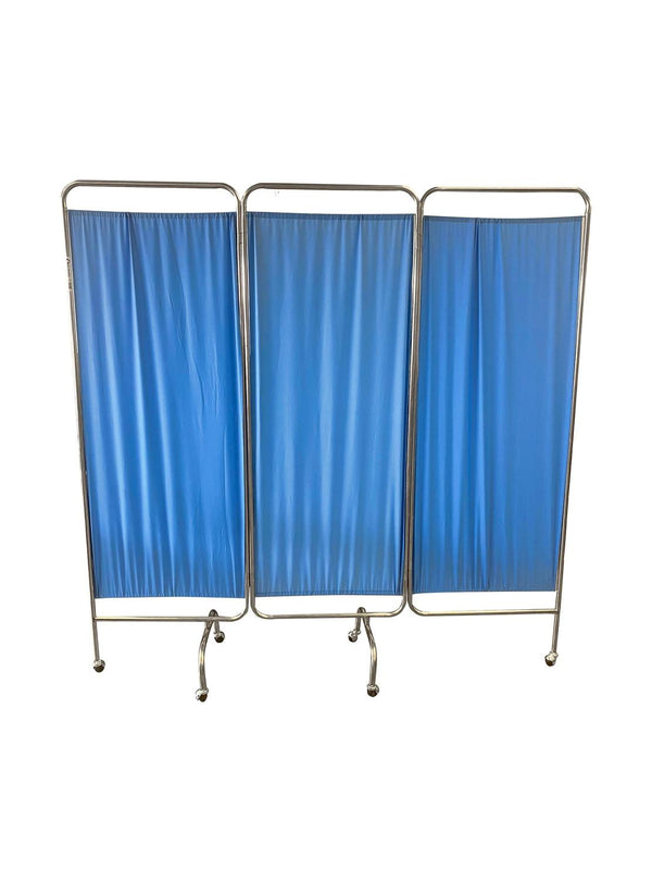 Biombo Separador 3 Cuerpos Acero Inoxidable Azul