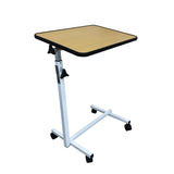 Mesa con Ruedas Ajustable para Cama Clínica Café.
