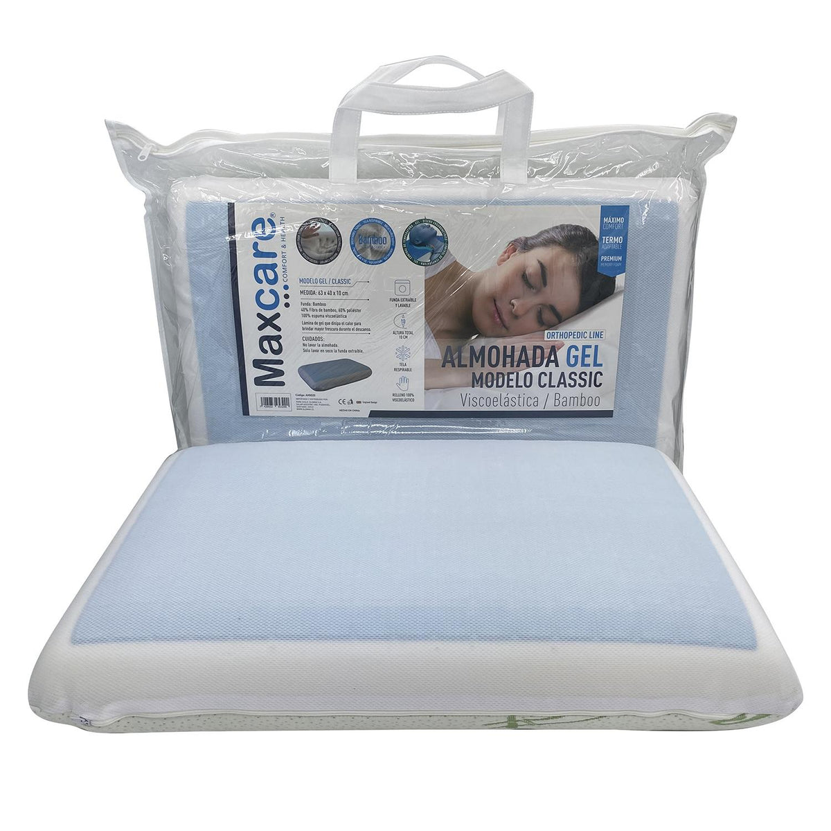 Almohada Viscoelastica Gel Bamboo Pro 63x40x10