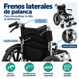 Silla de Ruedas Plegable Ligera de Acero