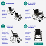 Pack 2 Silla de Rueda Sobrepeso Bariátrica Strong 51 cm