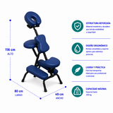 Silla De Masajes Plegable Premium Azul + Bolso