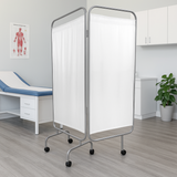 Biombo Separador 2 Cuerpos Acero Esmaltado Blanco Bm