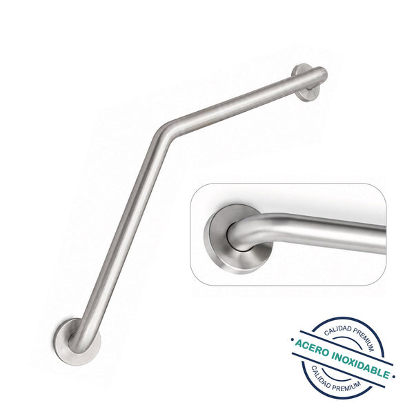 Barra Seguridad Baño Angular Acero Inoxidable 135°