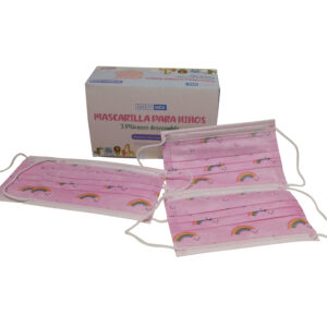 Mascarilla 3 Pliegues Arcoiris Niños Caja 50 Unidades