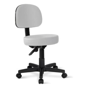 Piso Taburete Consulta Medica Con Respaldo - Blanco