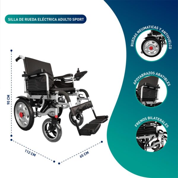 Silla de Ruedas Eléctrica Adulto Sport - Imagen 2