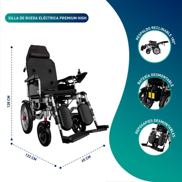 Silla De Ruedas Eléctrica Adulto Premium High - Imagen 2