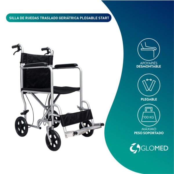 Silla De Ruedas Traslado Geriátrica Plegable Start - Imagen 2